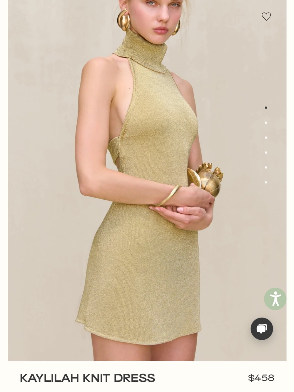 cult gaia Gold Halter Mini Dress